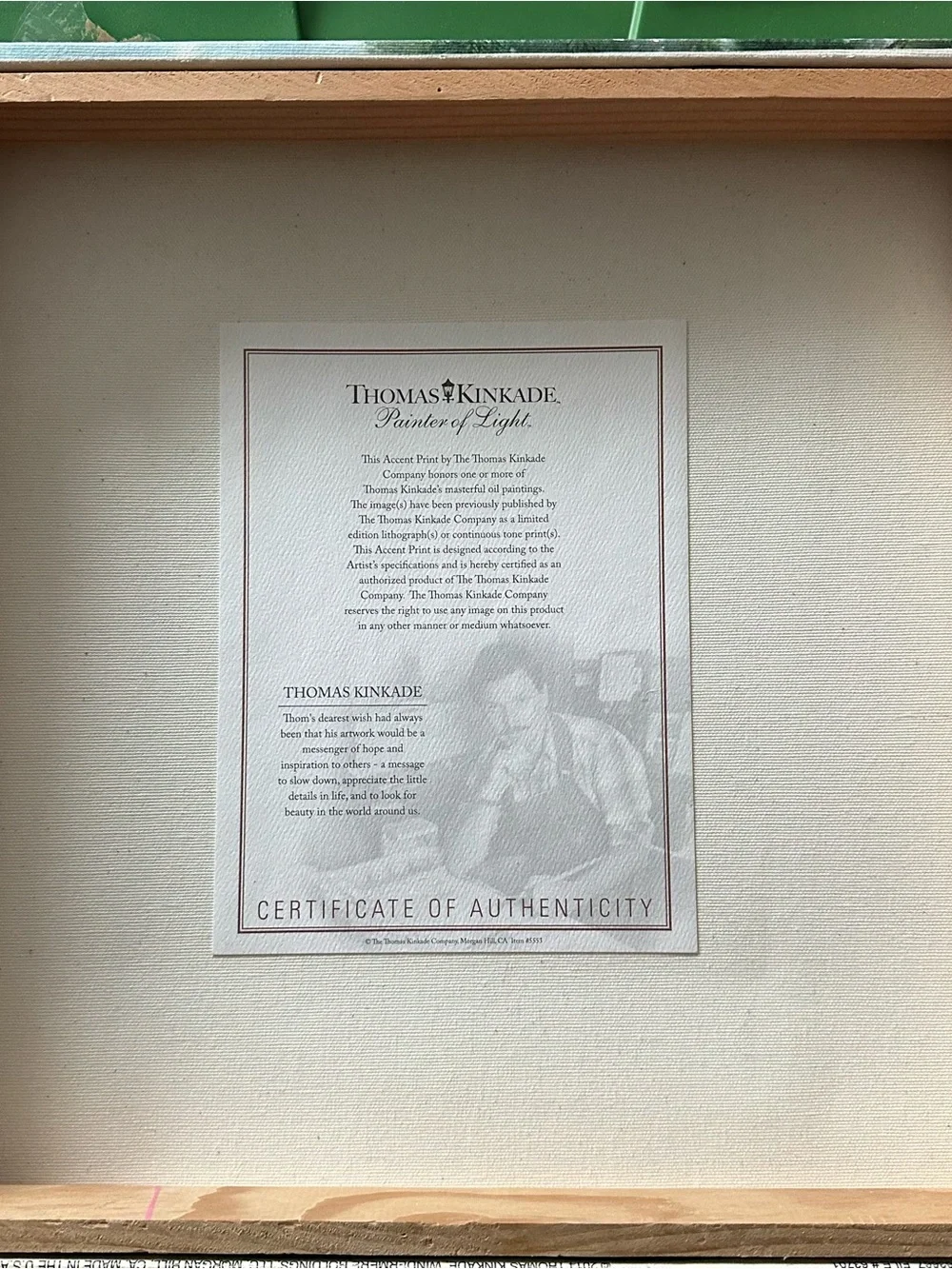 Thomas Kinkade Bridge Print on Canvas Wood Frame Painter of Light
